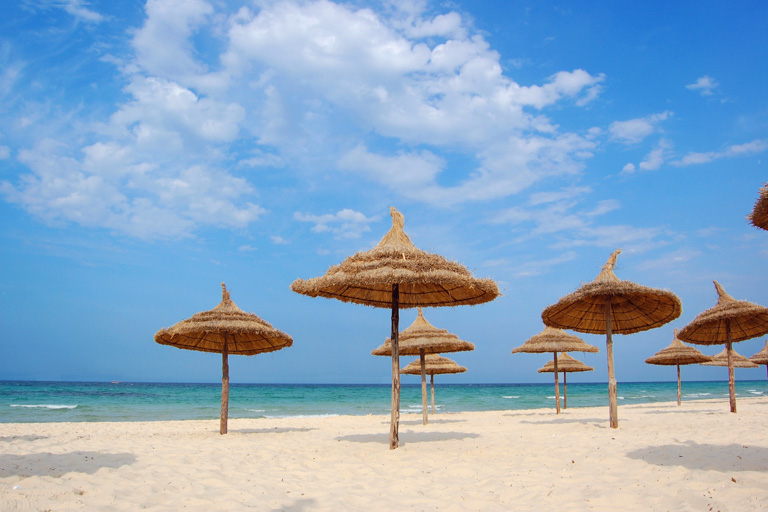 Beach in the city of Suss. Africa, Tunisia